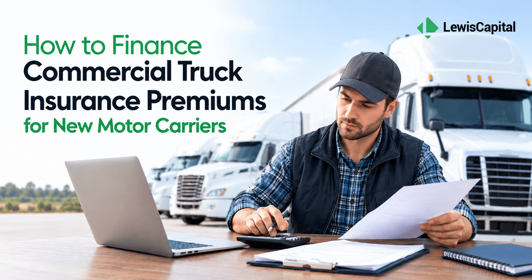Class 8 semi truck on highway representing commercial truck insurance financing and down payment options for new motor carriers